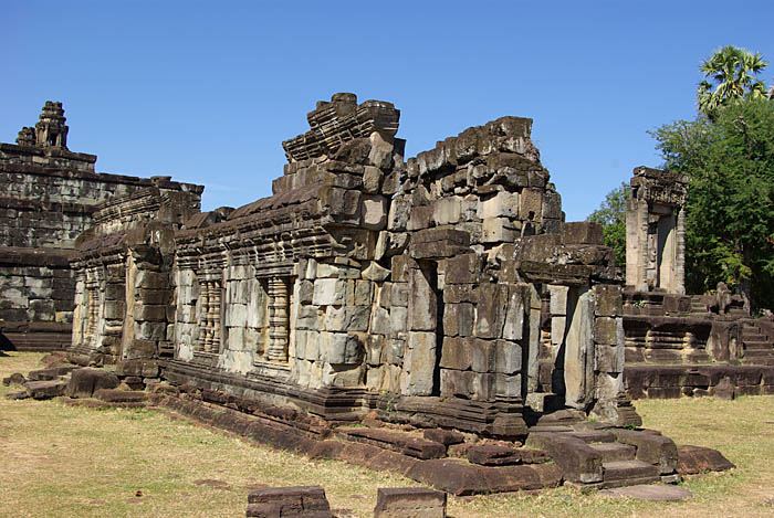 Ancient brick and sandstone temple at Bakong, Roluos Group